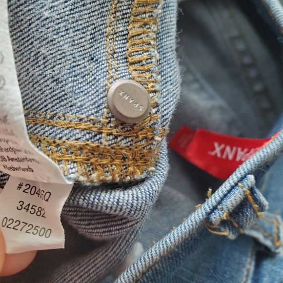 Spanx Flare Jeans Medium Wash High Rise Pull On Compression Denim Size Large - Picture 4 of 13